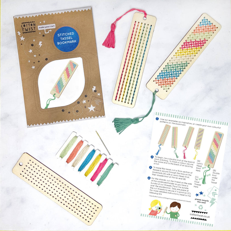 DIY Craft Kit - Make Your Own Stitched Tassel Bookmark