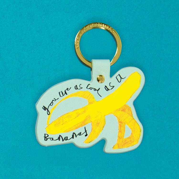 Arthouse Unlimited- Recyled PU Keyring | COOL AS A BANANA