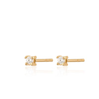 Teeny Tiny Stud Earrings | 18k Gold Plated Sterling Silver / Clear