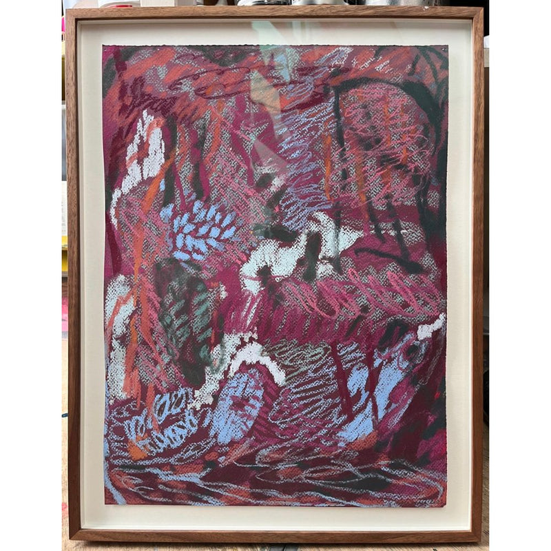 Meditation 1, Chalk Drawing, Framed