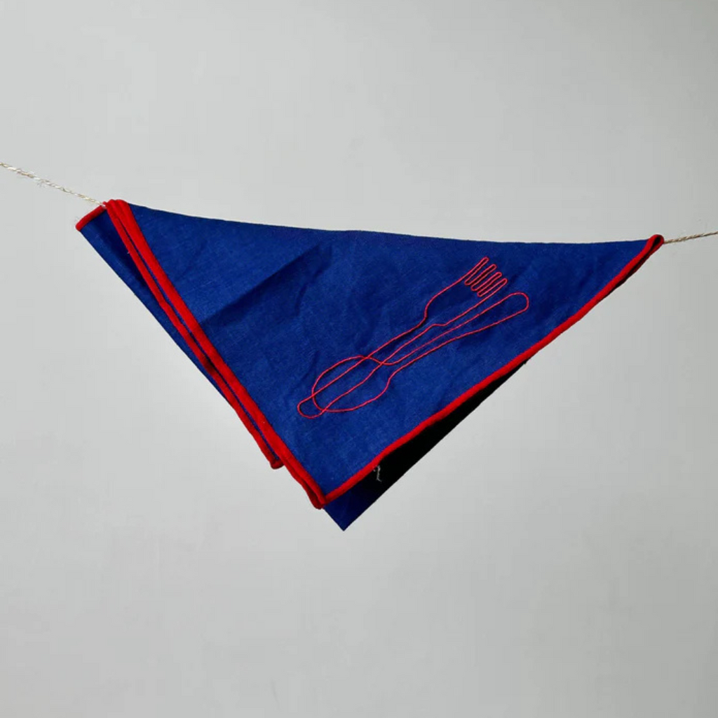 Linen Embroidery Napkins - Cutlery