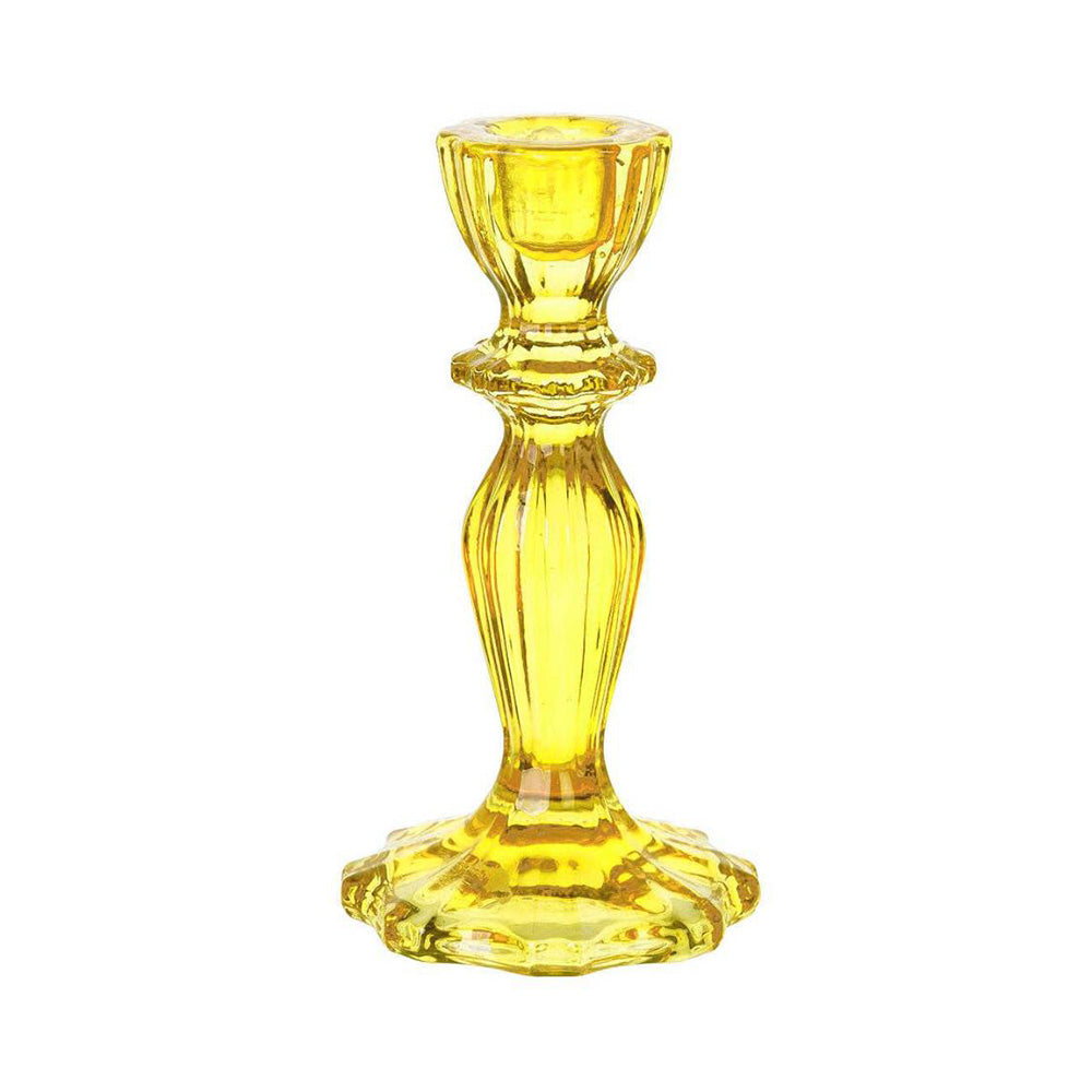 Glass Candle Holder in Yellow