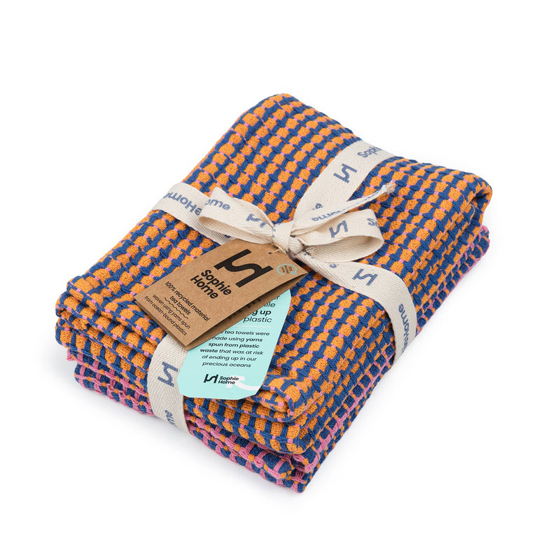 Recycled Materials Tea Towel 2 Pack | Cobalt