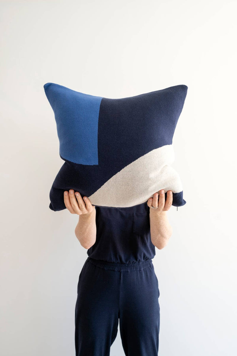 Ilo | Navy Filled Cotton Cushion with Filler
