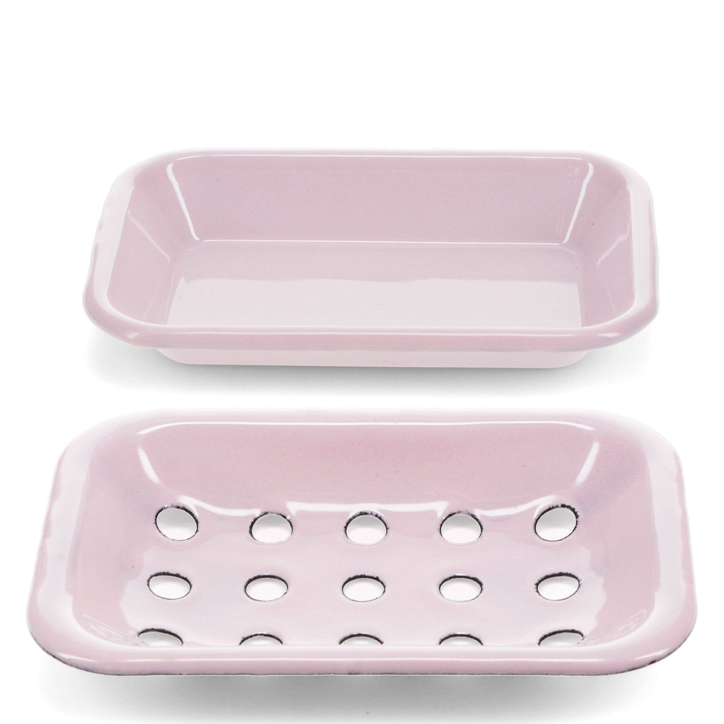 Two-Part Enamel Soap Dish | Pink