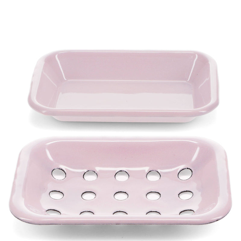 Two-Part Enamel Soap Dish | Pink