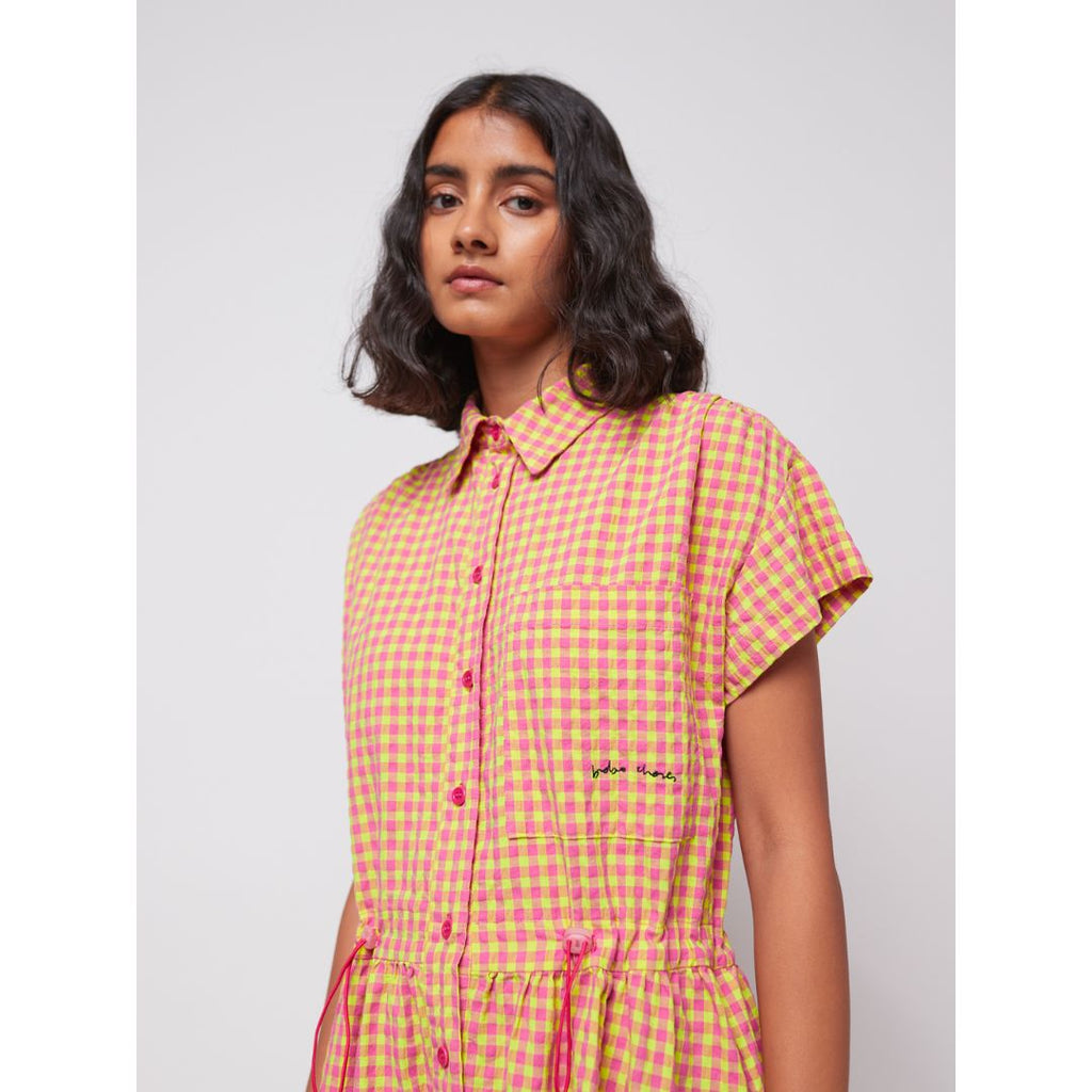 Pink and Yellow Vichy Shirt Dress