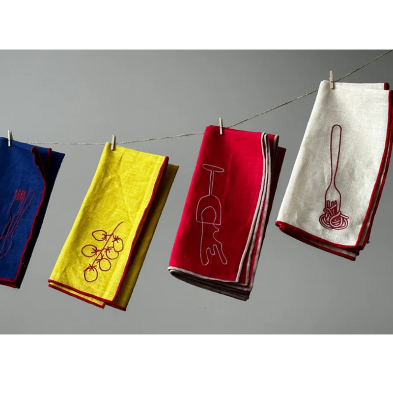 Linen Embroidery Napkins - Cutlery