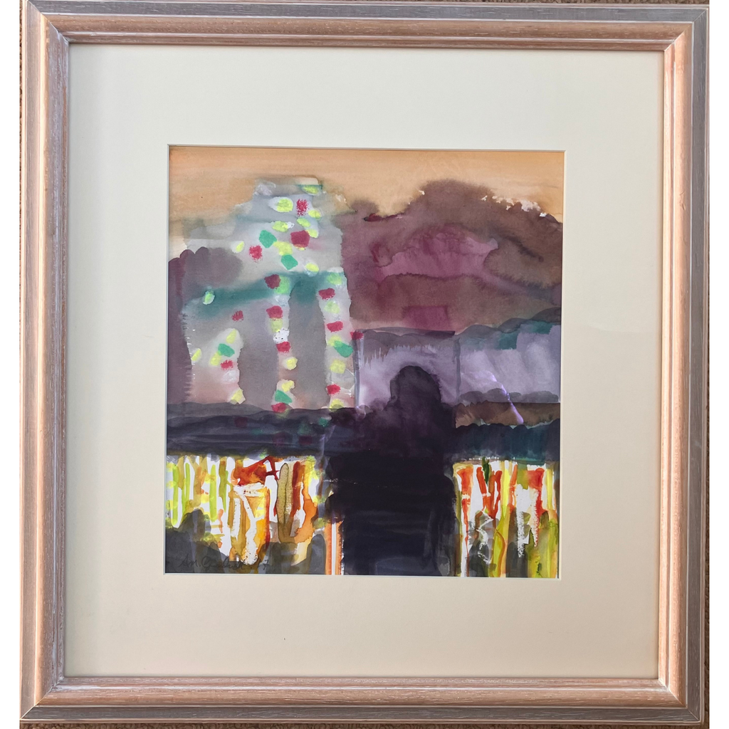 'Salisbury Plain, Ride No5', Watercolour and Pastel, Framed