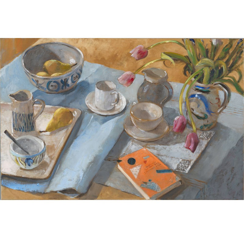 The Blue Tablecloth (after Anne Redpath), Oil Painting, Framed