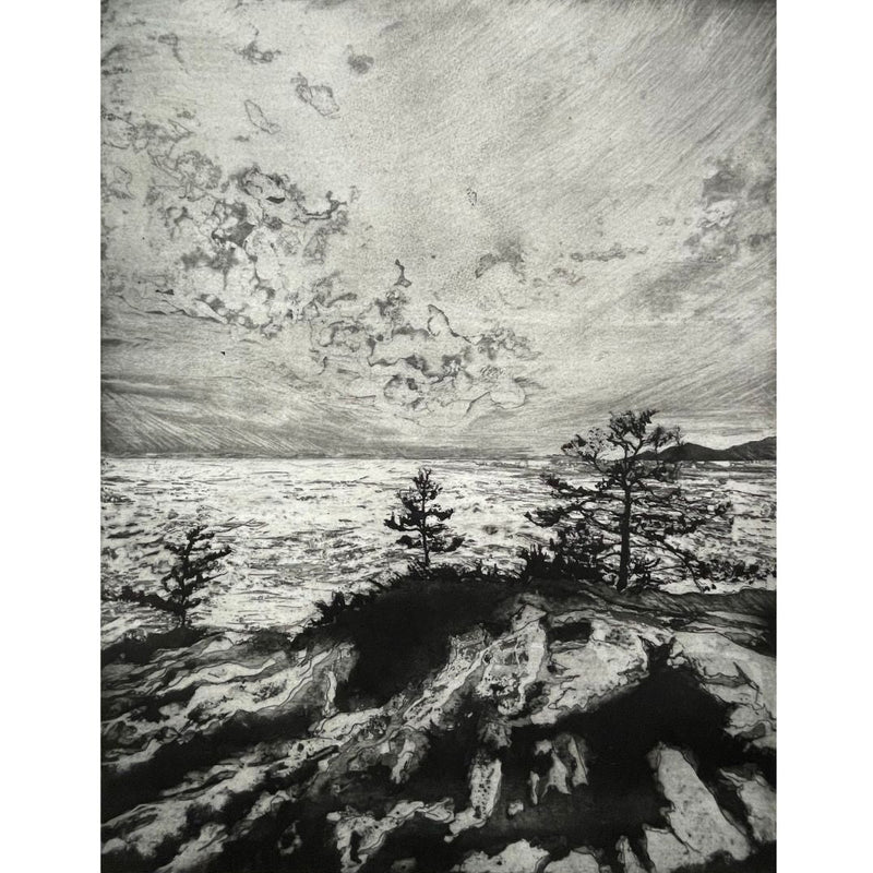 'Touching Sky' Etching, Framed