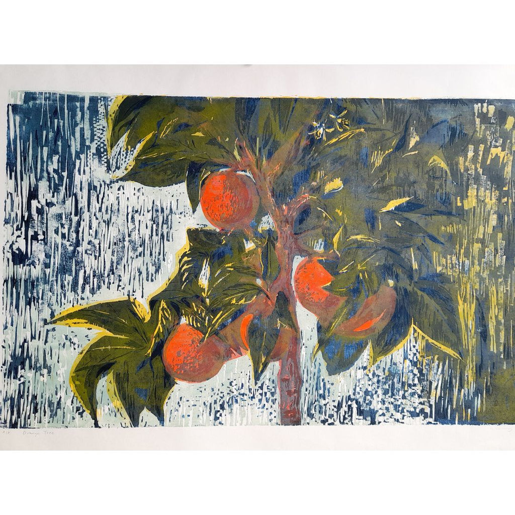 'Orange Tree', Woodcut, Unframed