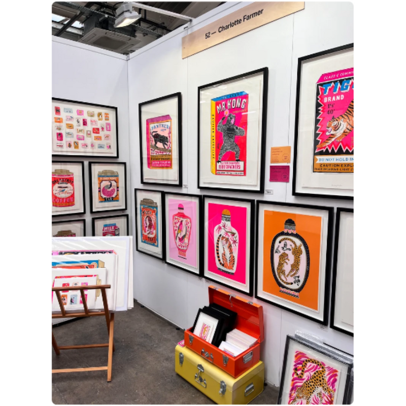 'Leaping Leopards' Framed Screen Print