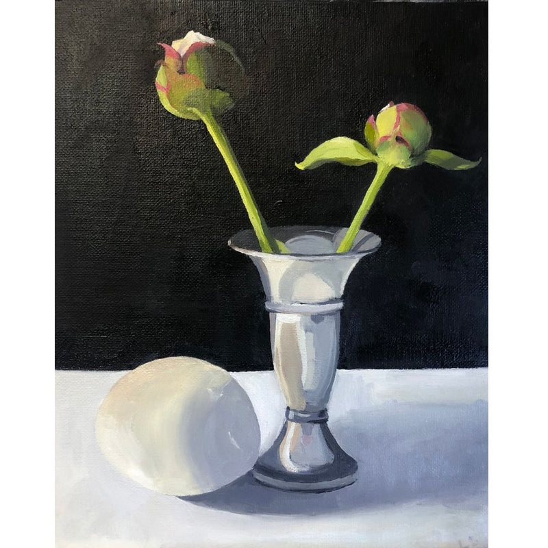 Peonies, Oil Painting, Framed
