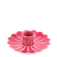 Enamel flat flower candle holder | Pink