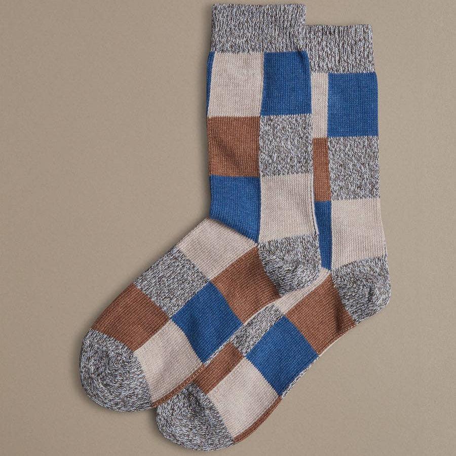 Organic Cotton Socks | Patchwork Blue