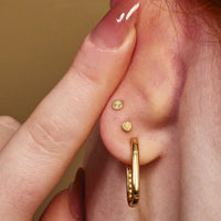 Clear Stone Flat Back Single Earring |18K Gold Plated Sterling Silver