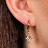 Starburst Hoop Earrings | 18k Gold Plated Sterling Silver