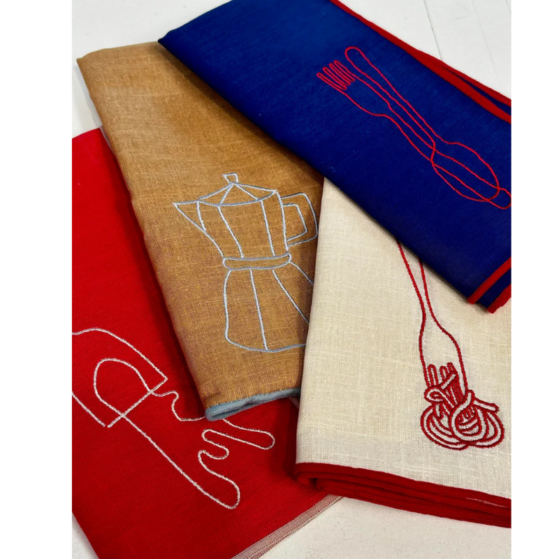 Linen Embroidery Napkins - Cutlery
