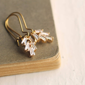 Art Deco Crystal Baguette Earrings