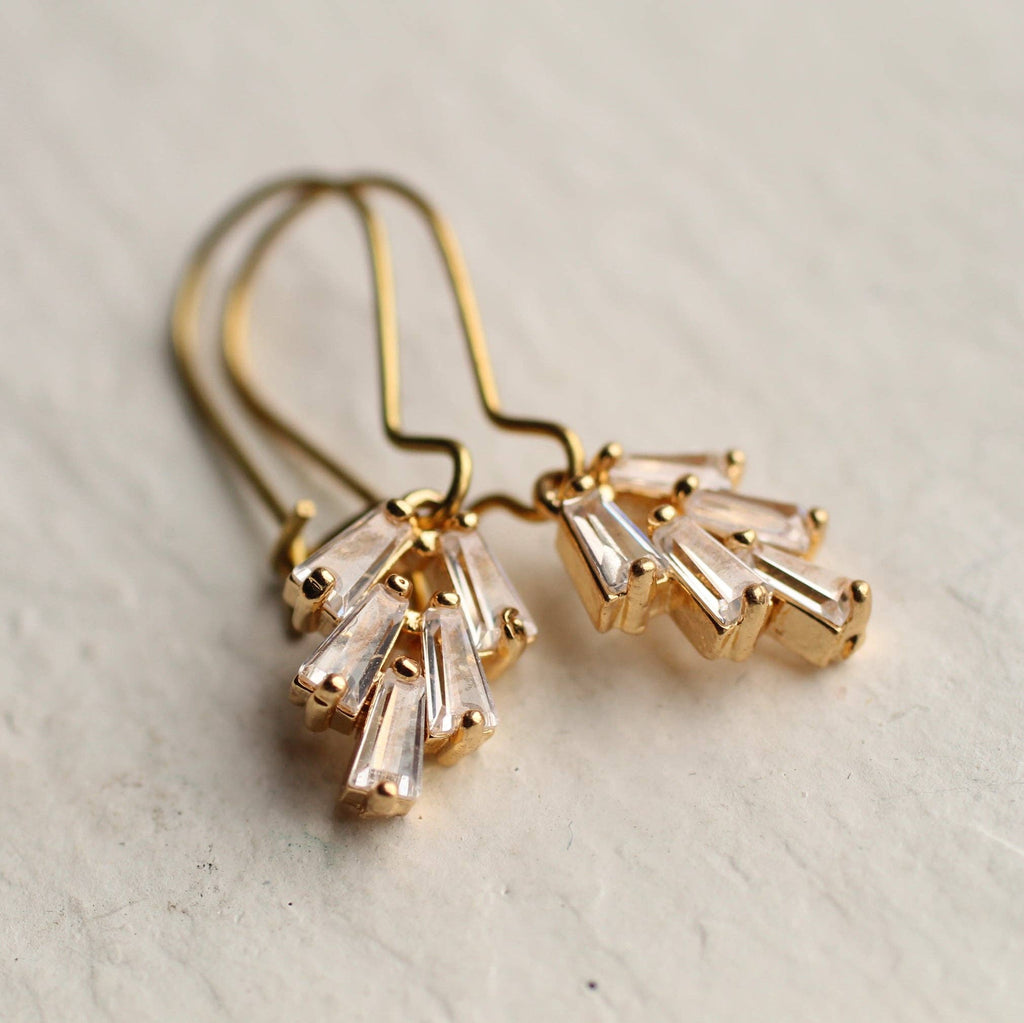 Art Deco Crystal Baguette Earrings