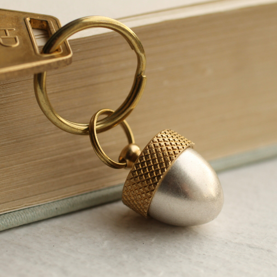 Acorn Keyring with Hidden Squirrel and Blank Message Paper