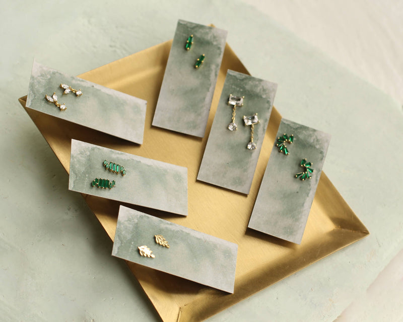 Stacked Opal Stud Earrings