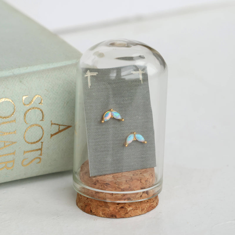 Opal Petal Stud Earrings