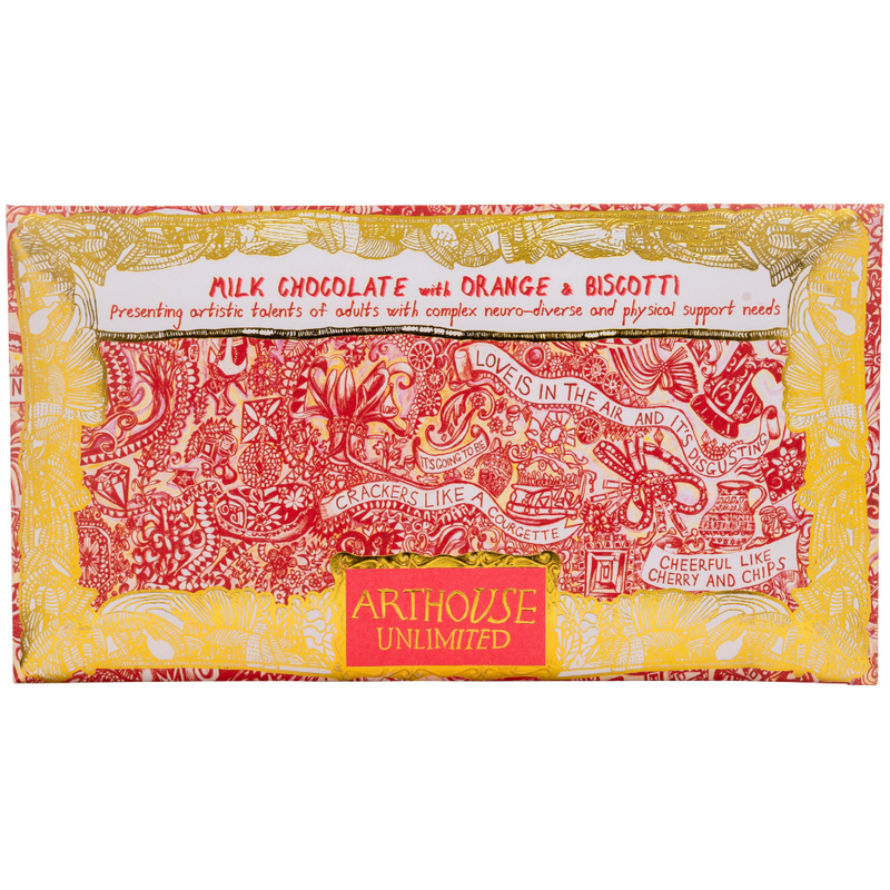 Love is in the Air, Milk Chocolate Bar with Orange and Biscotti