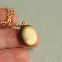 Tiny Oval Thistle Engraved Locket