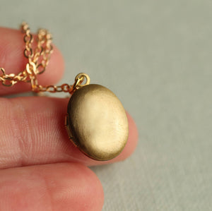 Tiny Oval Thistle Engraved Locket