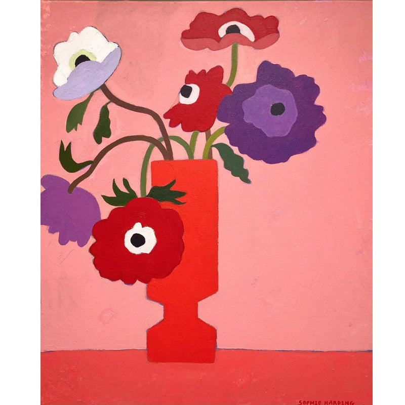 'Artists Anemones', Framed Acrylic Painting