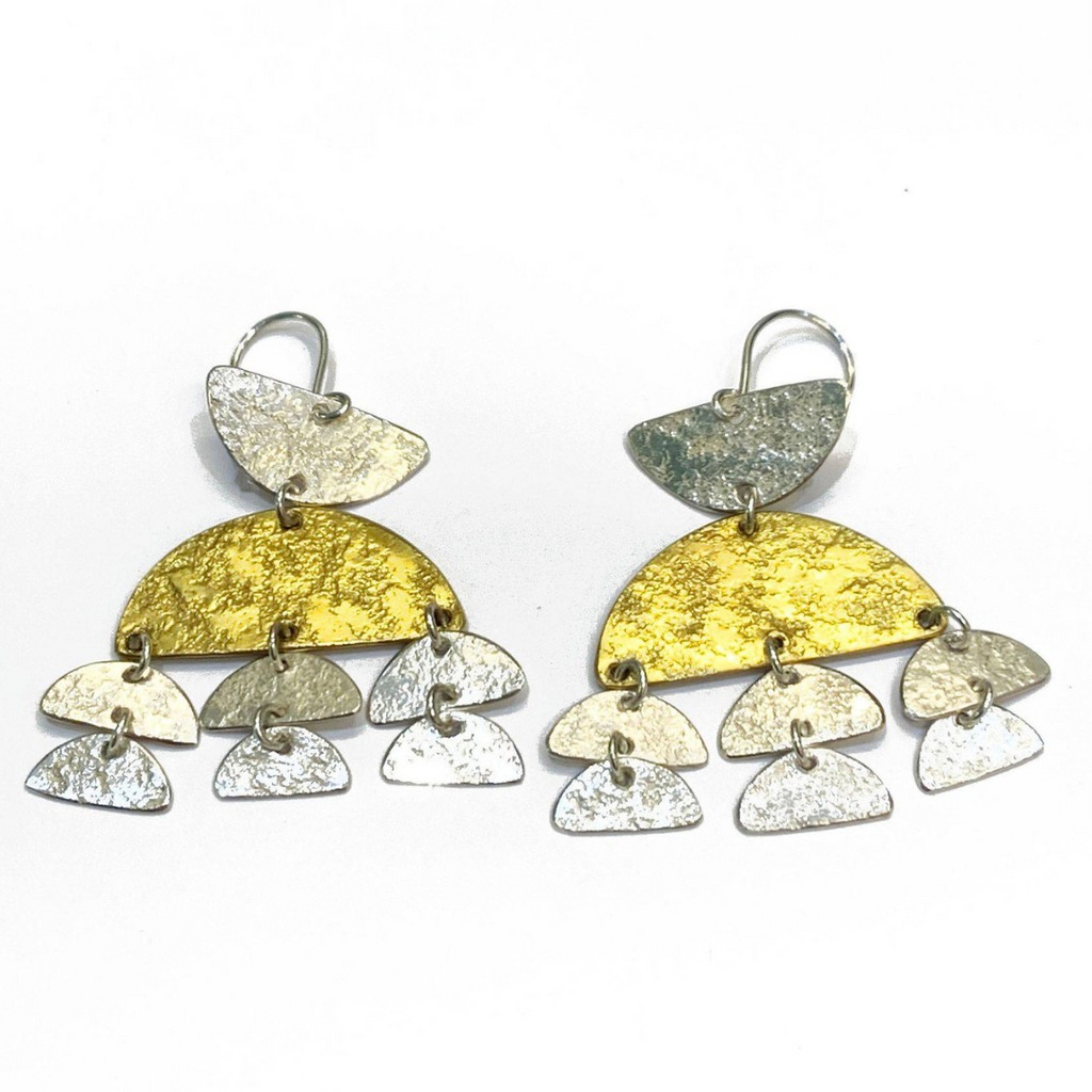 Brass And Silver Earrings