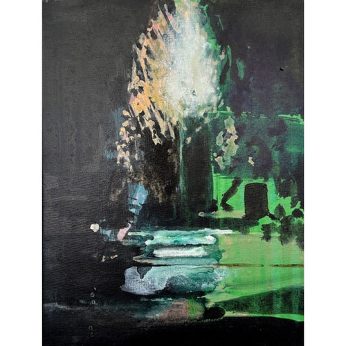 'Night Tree #2' Acrylic and Dispersion on Canvas, Framed