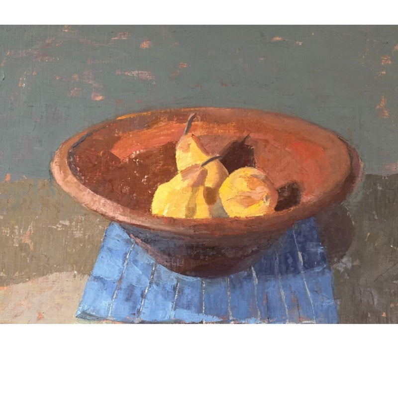 'Pears In a Terracotta Bowl' Oil Painting, Framed
