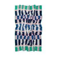 Studie Cobalt//Navy/Pink/Green Wool Throw Blanket