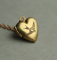 Tiny Heart Locket Necklace
