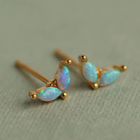 Opal Petal Stud Earrings
