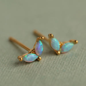 Opal Petal Stud Earrings