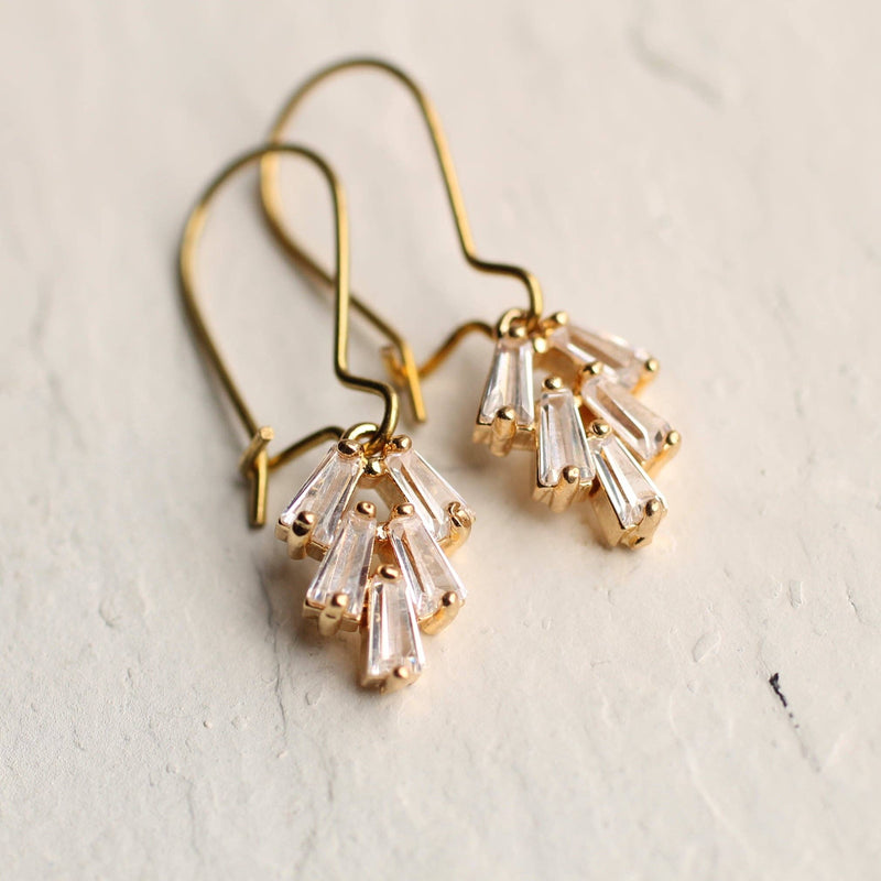 Art Deco Crystal Baguette Earrings