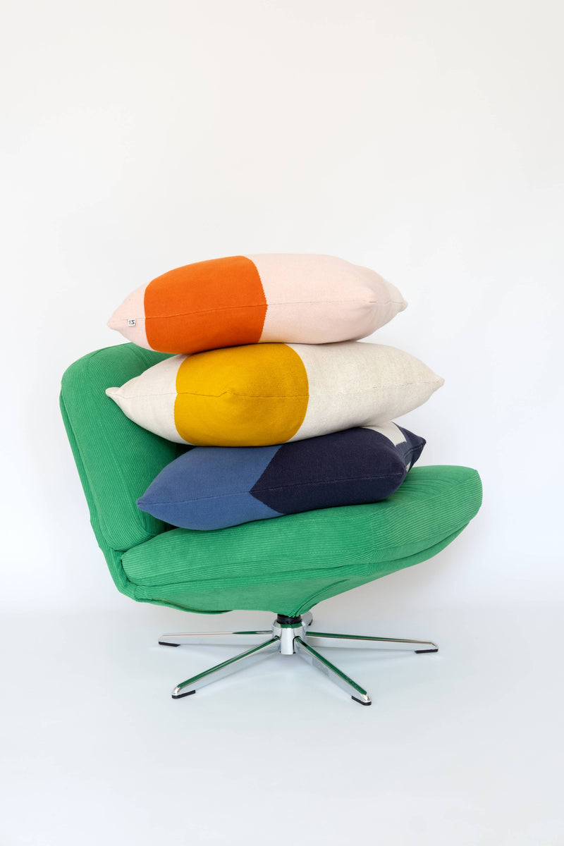 Ilo | Navy Filled Cotton Cushion with Filler