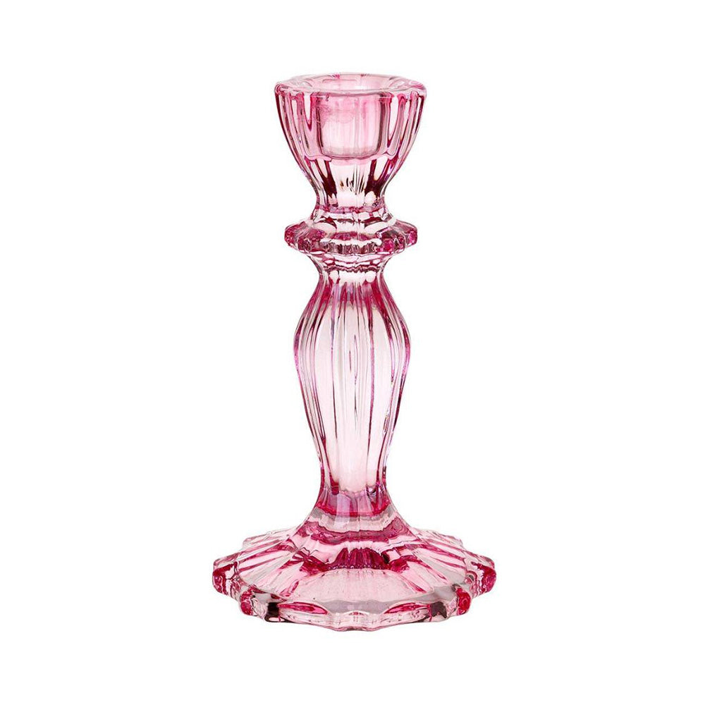 Glass Candle Holder in Pink