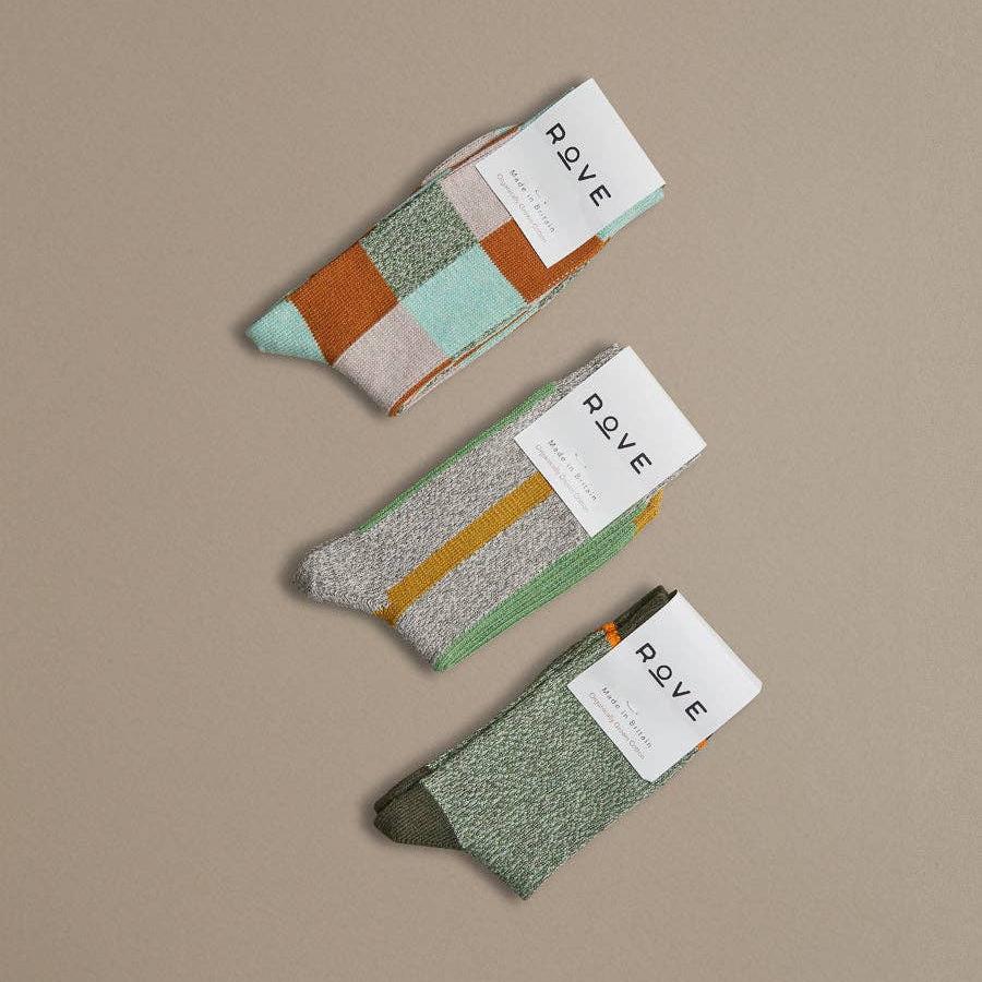 Organic Cotton Socks | Plain Green Marl