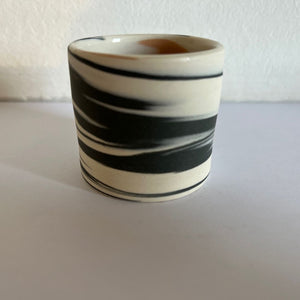 Polished Egg Cup With Grey, White And Soft pink Swirls