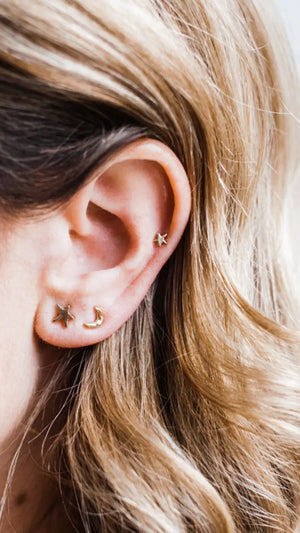 Mini Star Studs, Gold