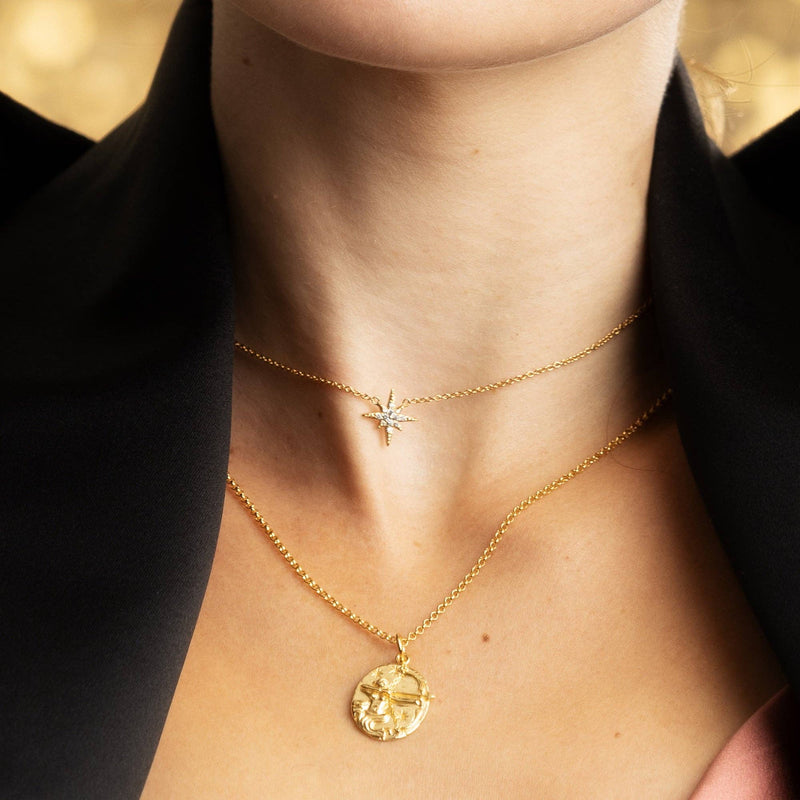 Starburst Necklace with Slider Clasp | 18k Gold Plated