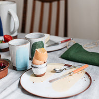 Handmade Contemporary Terracotta Egg Cup | Cobalt