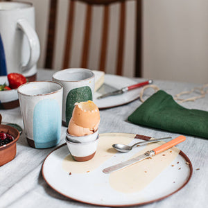 Handmade Contemporary Terracotta Egg Cup | Cobalt