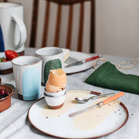 Handmade Contemporary Terracotta Egg Cup | Green