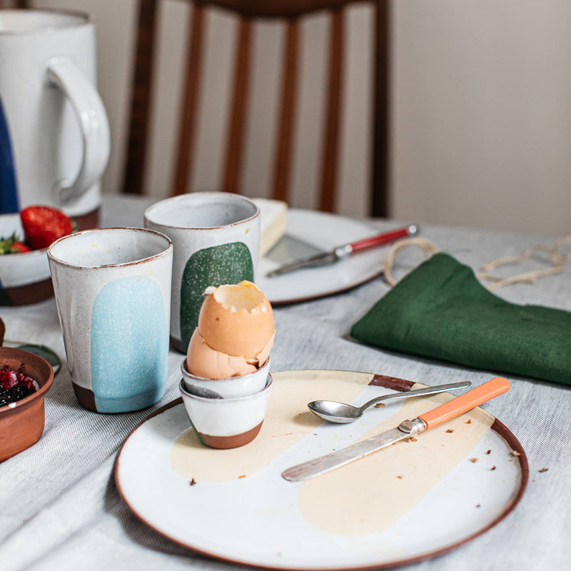 Handmade Contemporary Terracotta Egg Cup | Green